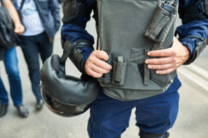 police officer with gear