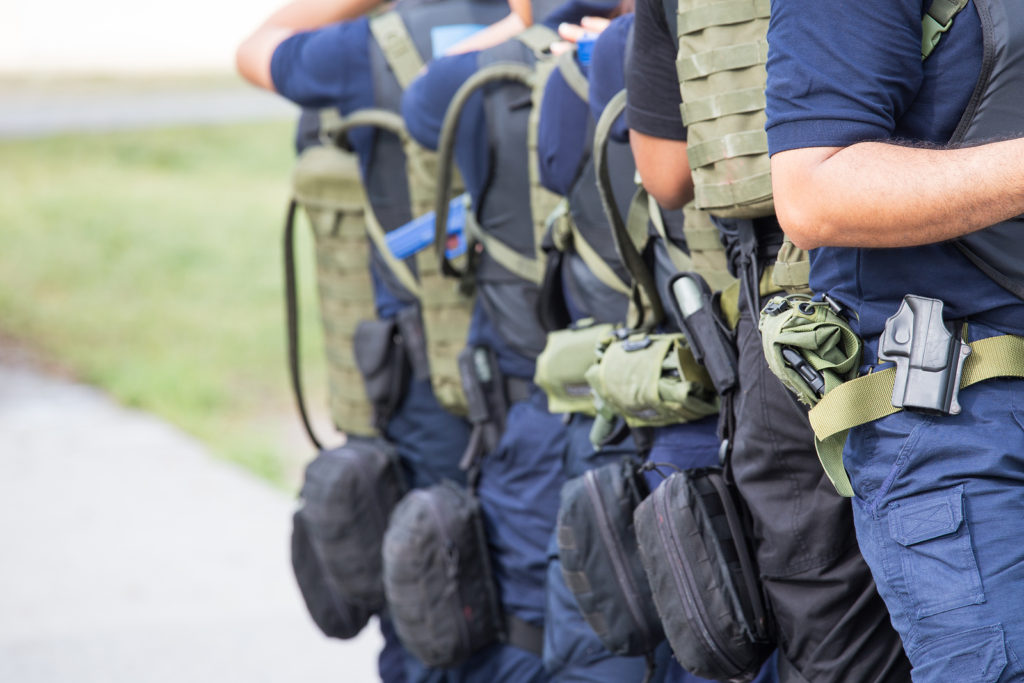 police officers with tactical gear