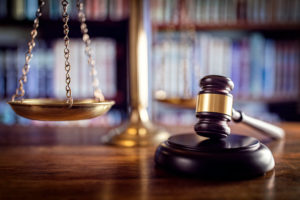 scales of justice and gavel