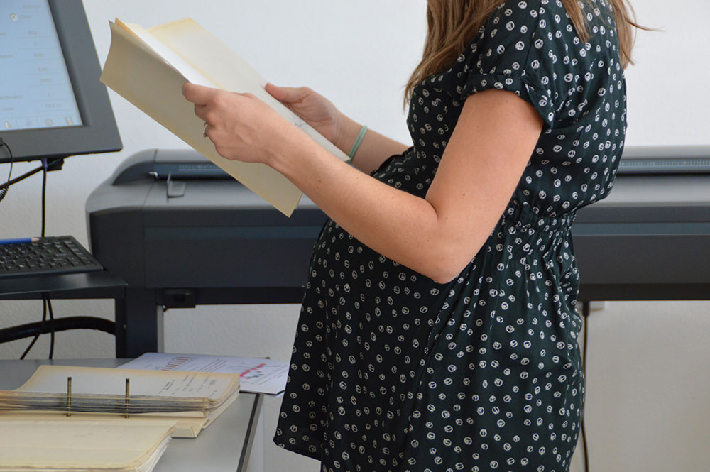 pregnant woman at work